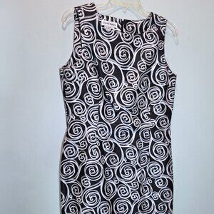 NWOT David Warren Black White & Silver Dress Size 10